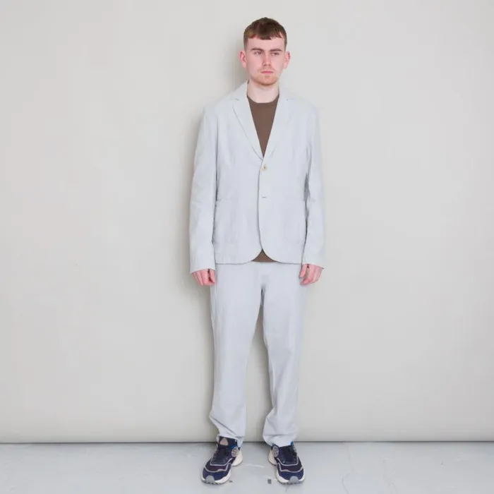 Folk Clothing Outerwear Cotton Linen Blazer 8211 Mist Blue 8211 Mens