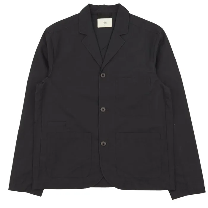 Folk Clothing Outerwear Wide Fit Blazer 8211 Soft Black 8211 Mens