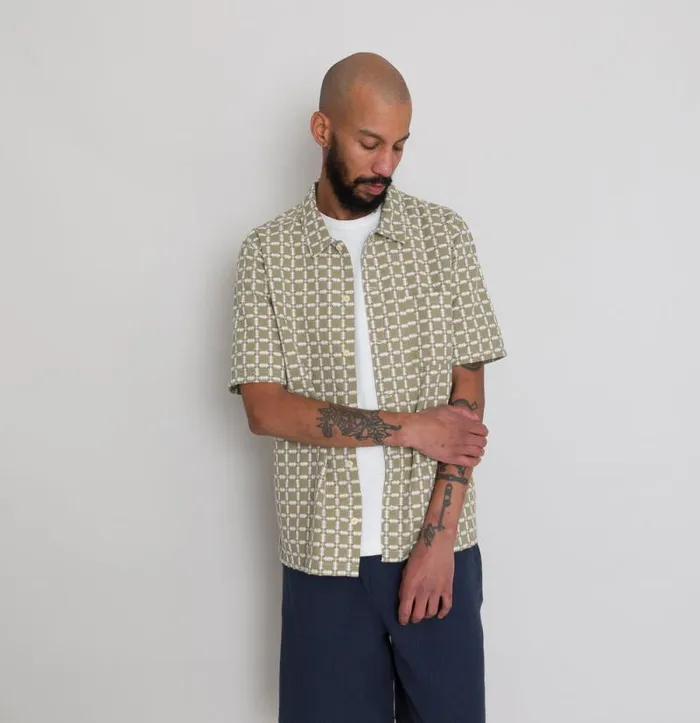 Folk Clothing Shirts Gabe Shirt 8211 Sage Tapestry 8211 Mens