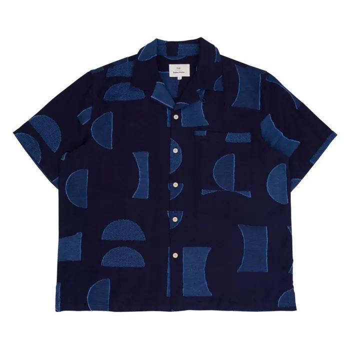 Folk Clothing Shirts Relaxed Soft Collar Shirt 8211 Indigo Moon DP 8211 Mens