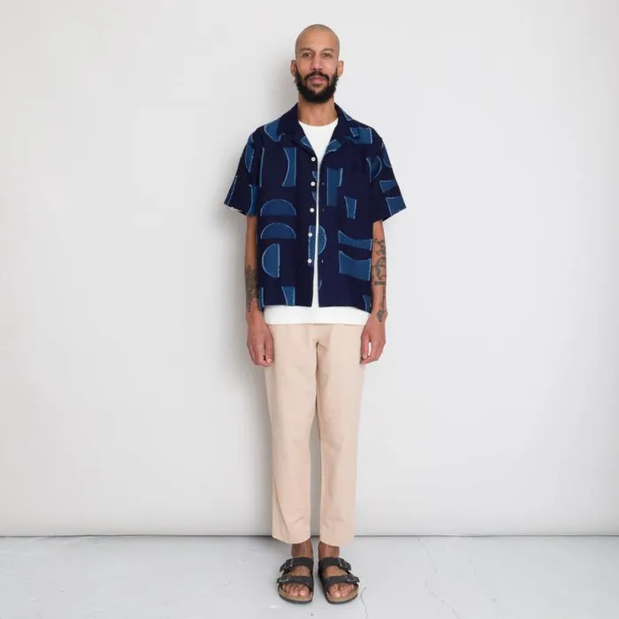 Folk Clothing Shirts Relaxed Soft Collar Shirt 8211 Indigo Moon DP 8211 Mens