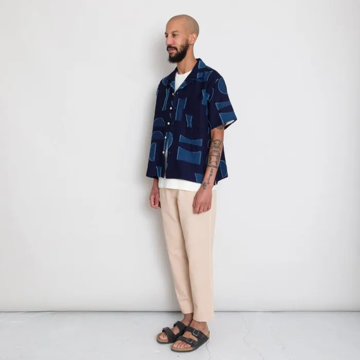 Folk Clothing Shirts Relaxed Soft Collar Shirt 8211 Indigo Moon DP 8211 Mens