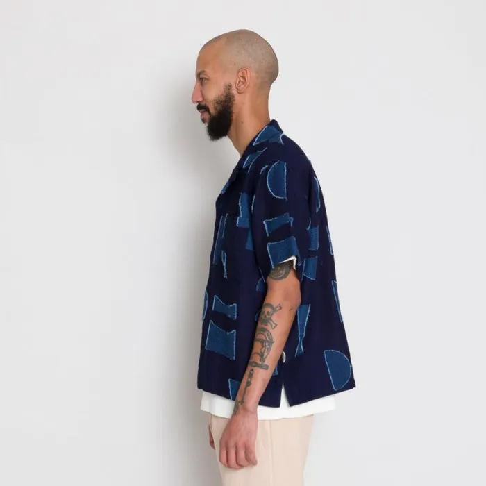 Folk Clothing Shirts Relaxed Soft Collar Shirt 8211 Indigo Moon DP 8211 Mens