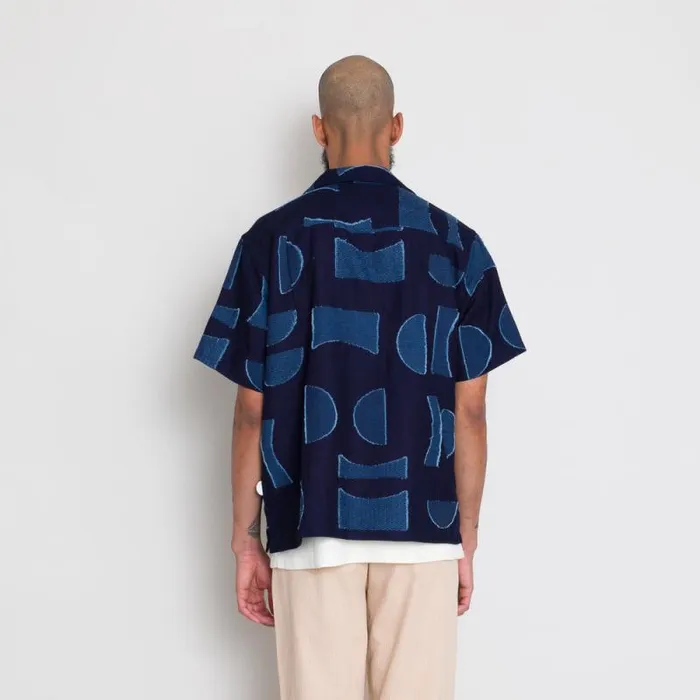 Folk Clothing Shirts Relaxed Soft Collar Shirt 8211 Indigo Moon DP 8211 Mens