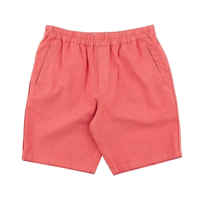 Folk Clothing Shorts Assembly Short 8211 Coral Cotton Linen 8211 Mens