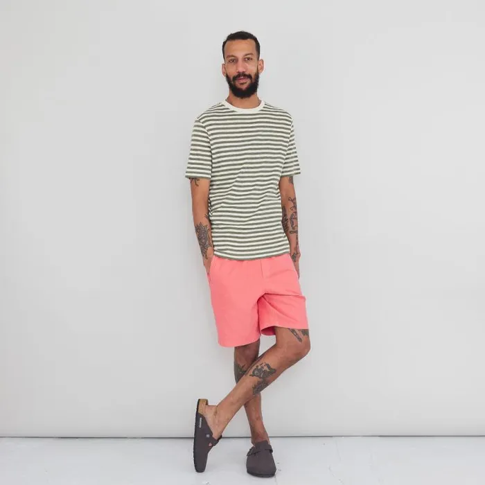Folk Clothing Shorts Assembly Short 8211 Coral Cotton Linen 8211 Mens