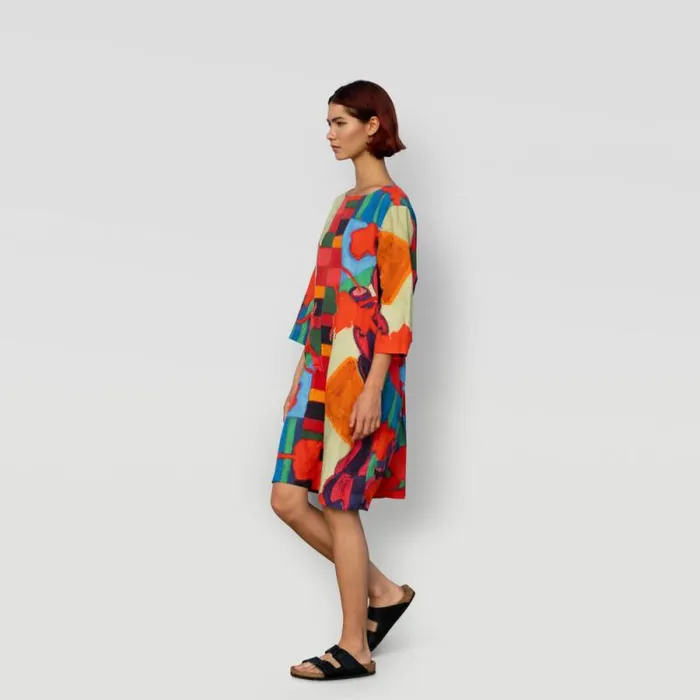 Folk Clothing Skirts Joana Day Dress 8211 Red Tulip Print 8211 Womens