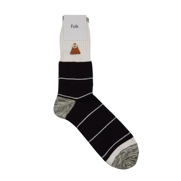 Folk Clothing Socks Microstripe Sock 8211 Black Olive Mix 8211 MensWomens