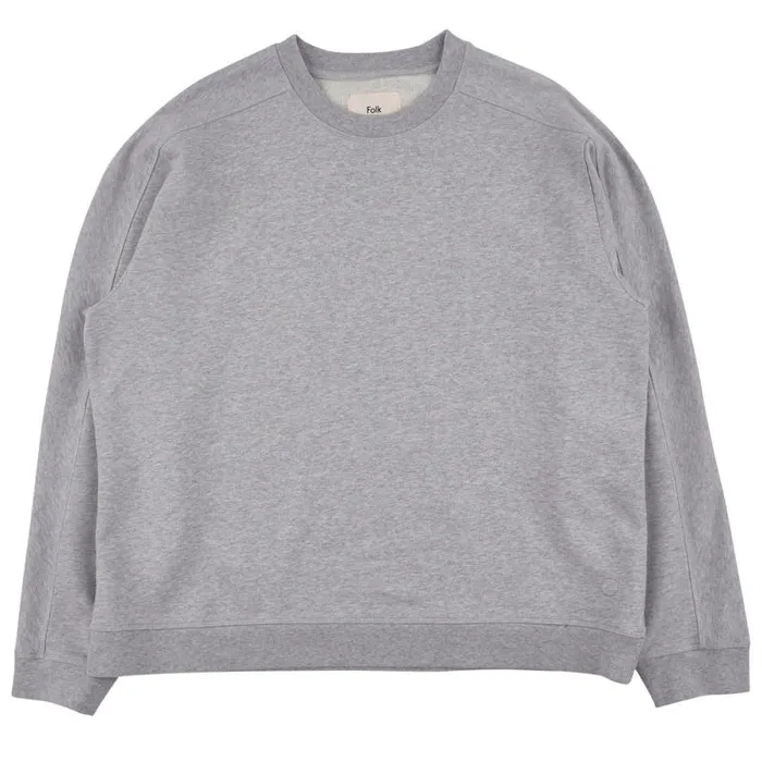 Folk Clothing Sweatshirts Prism Sweat 8211 Grey Melange 8211 Mens