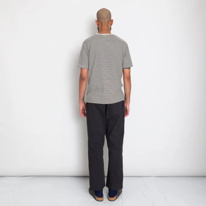 Folk Clothing TShirts 12151 Stripe Tee 8211 Charcoal Ecru 8211 Mens