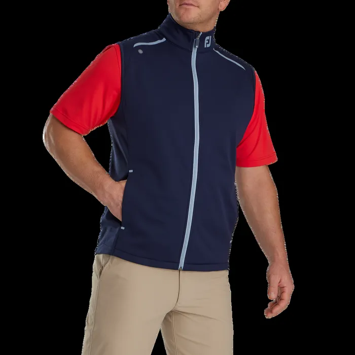 FootJoy Base MidLayers Men ThermoSeries Fleece Back Vest 8211 FJ Tour Collar Navy