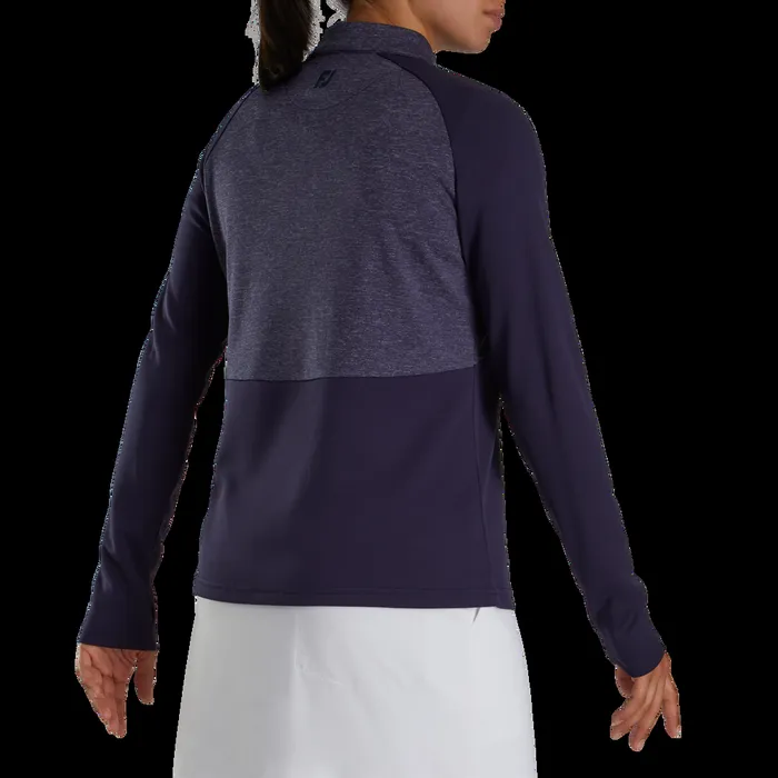 FootJoy Base MidLayers Women Heather Block HalfZip MidLayer Navy