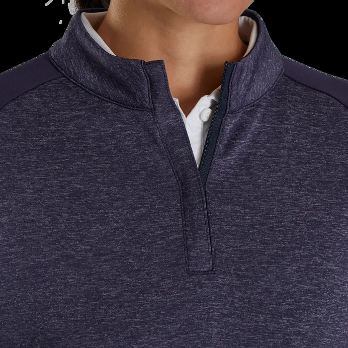 FootJoy Base MidLayers Women Heather Block HalfZip MidLayer Navy