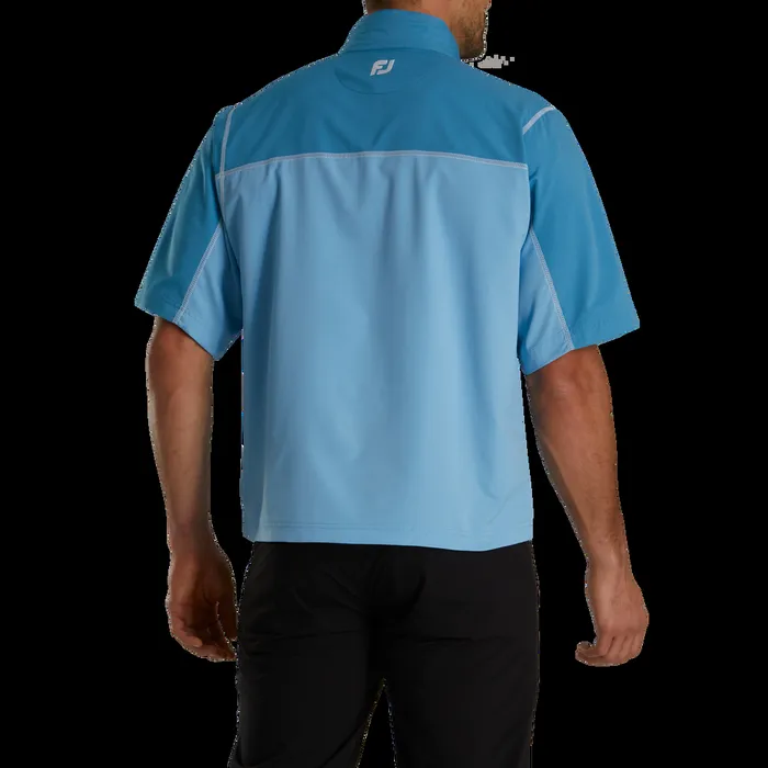 FootJoy Outer Layers Men Short Sleeve Sport Windshirt 8211 FJ Tour Collar Tonal Blue