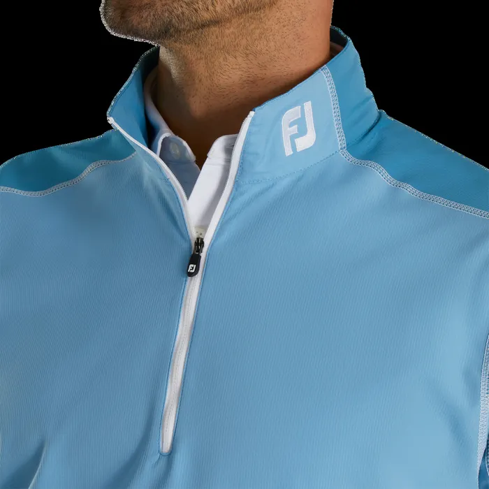FootJoy Outer Layers Men Short Sleeve Sport Windshirt 8211 FJ Tour Collar Tonal Blue