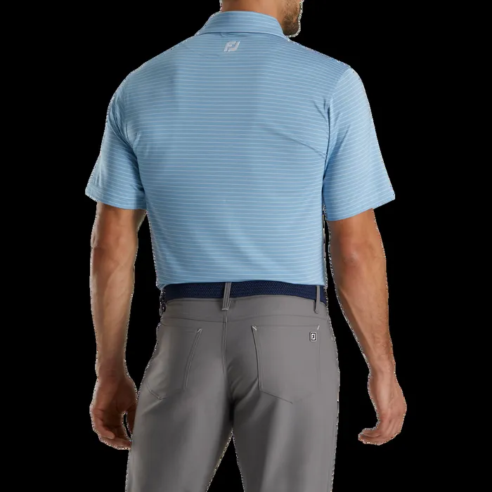 FootJoy Shirts Men Pencil Stripe Lisle Blue White