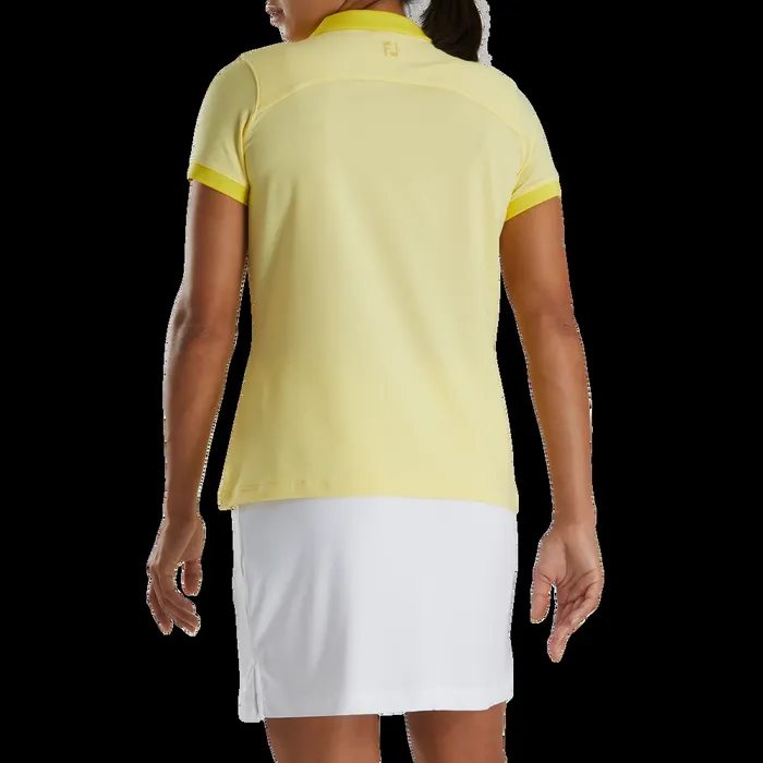 FootJoy Shirts Women End On End Open Collar Yellow FootJoy Shirts Women End On End Open Collar Yellow