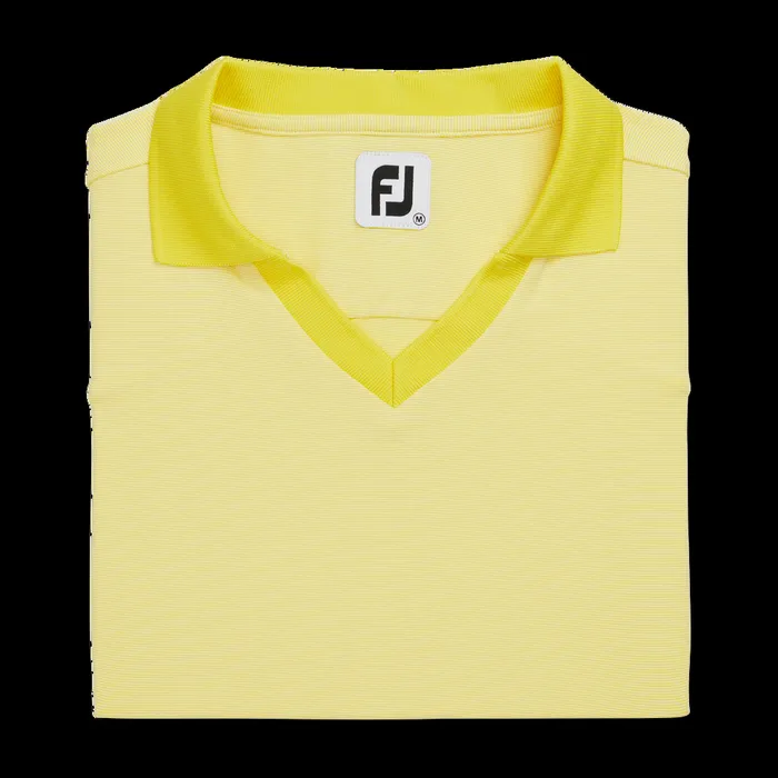 FootJoy Shirts Women End On End Open Collar Yellow FootJoy Shirts Women End On End Open Collar Yellow