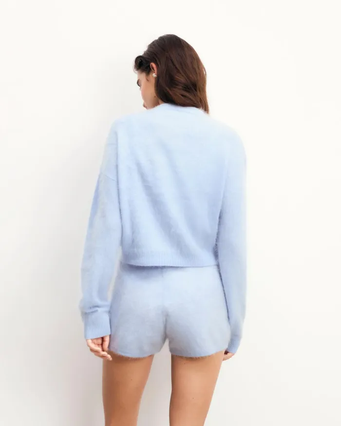 From Future Cashmere Cardigans Women Brushed Cardigan Sweater Baby Blue