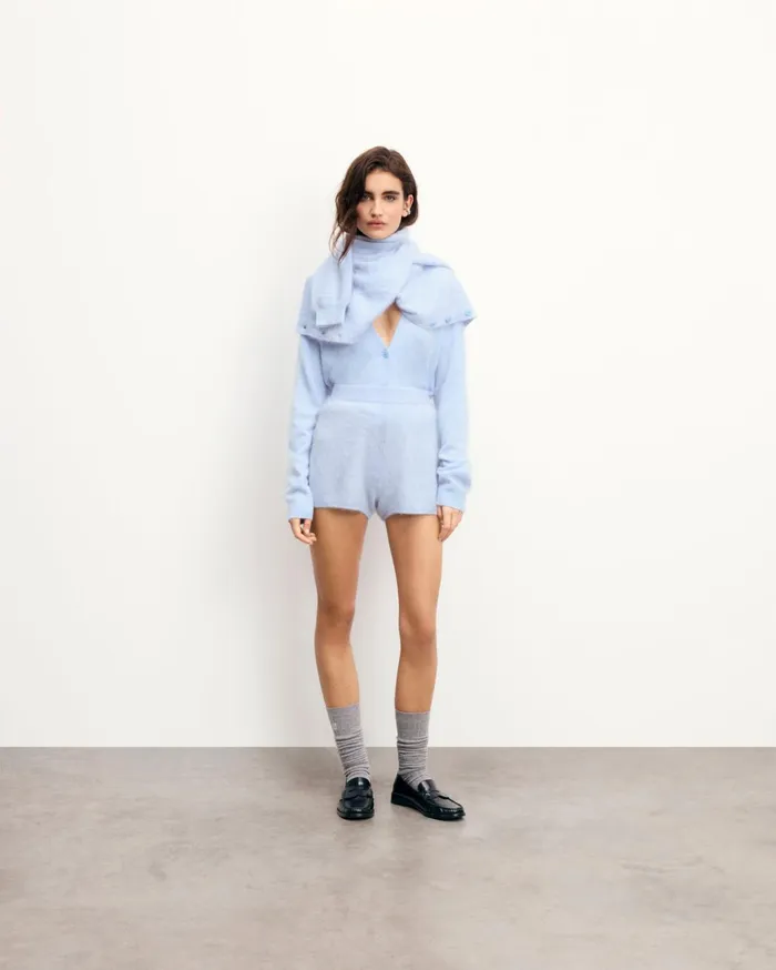 From Future Cashmere Cardigans Women Brushed Cardigan Sweater Baby Blue