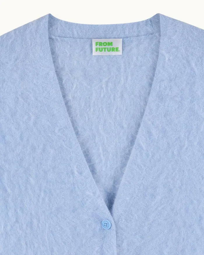 From Future Cashmere Cardigans Women Brushed Cardigan Sweater Baby Blue