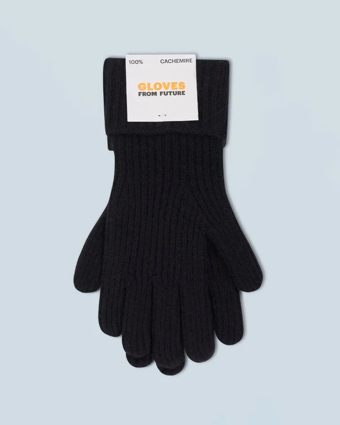 From Future Cashmere Gloves Regular Gloves Black