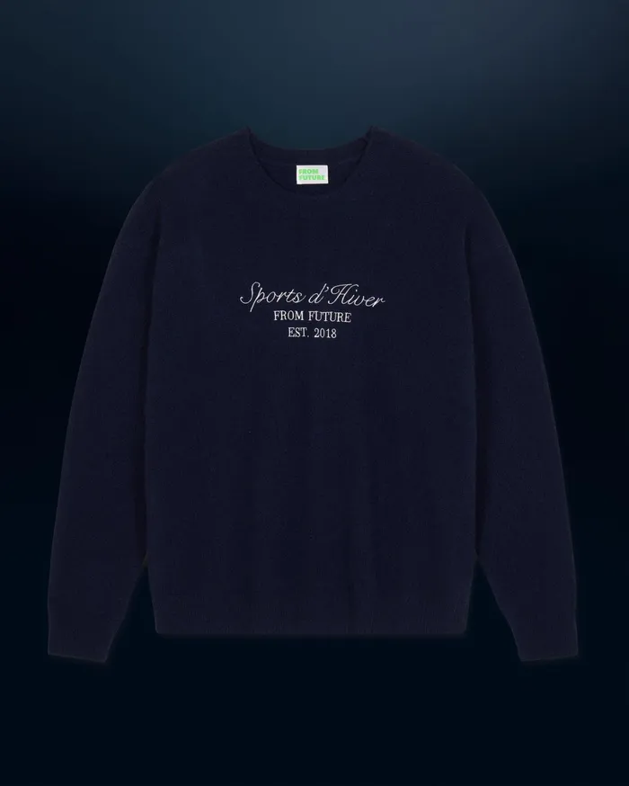 From Future Cashmere Sweaters Men Courchevel Crewneck Sweater Navy