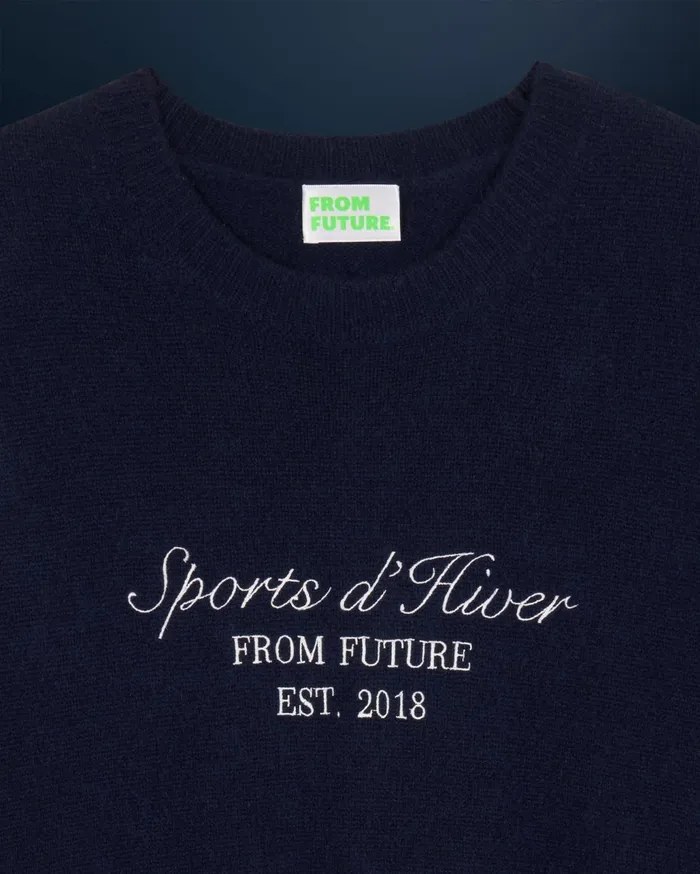 From Future Cashmere Sweaters Men Courchevel Crewneck Sweater Navy