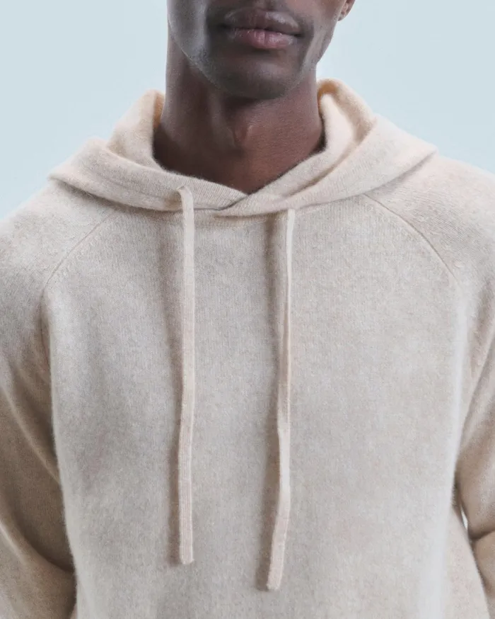 From Future Cashmere Sweaters Men Lightweight Oversized Hoodie Sweater Heather Beige