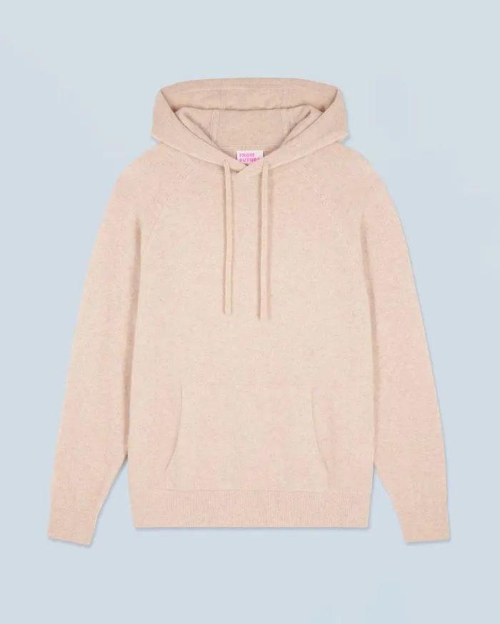 From Future Cashmere Sweaters Men Lightweight Oversized Hoodie Sweater Heather Beige