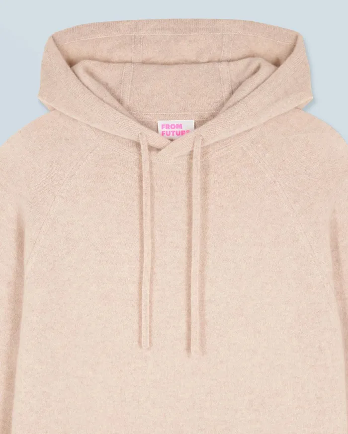 From Future Cashmere Sweaters Men Lightweight Oversized Hoodie Sweater Heather Beige