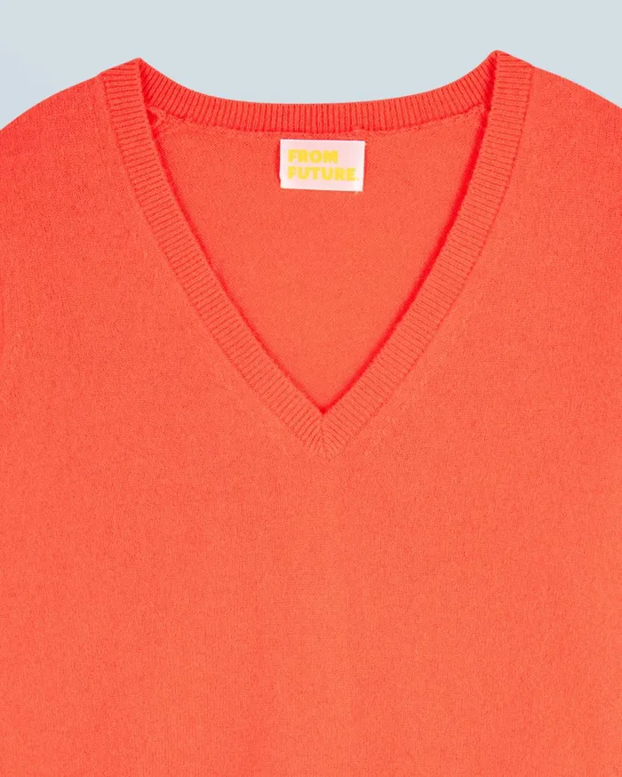 From Future Cashmere Sweaters Women Basic VNeck Sweater Utopic Corail