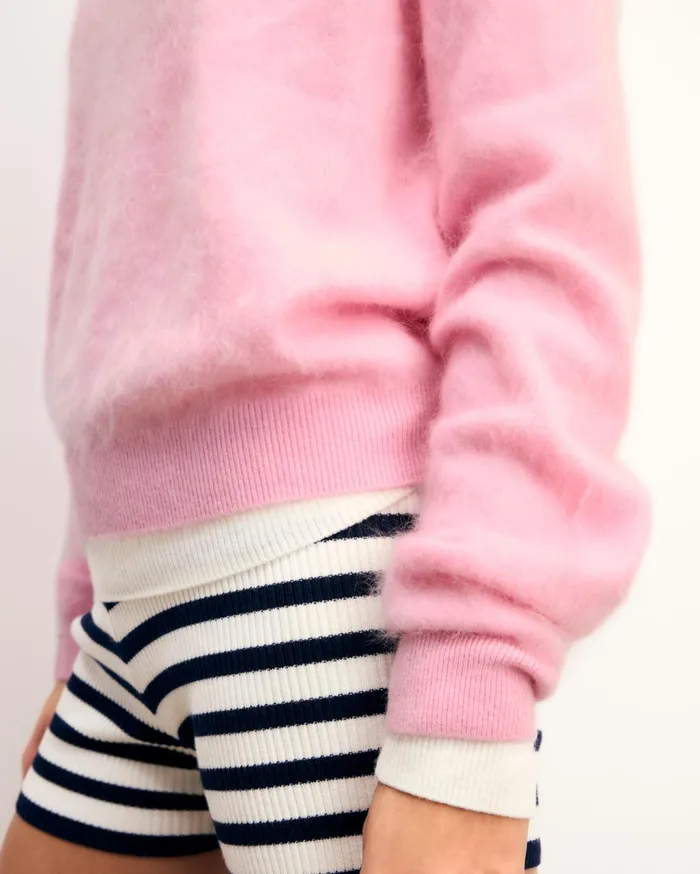 From Future Cashmere Sweaters Women Brushed Crewneck Sweater Sky Pink