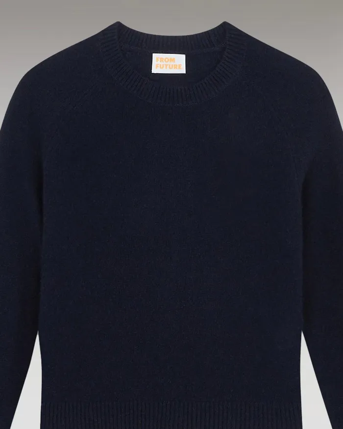 From Future Cashmere Sweaters Women Crewneck Sweater Raglan Sleeves Light Navy