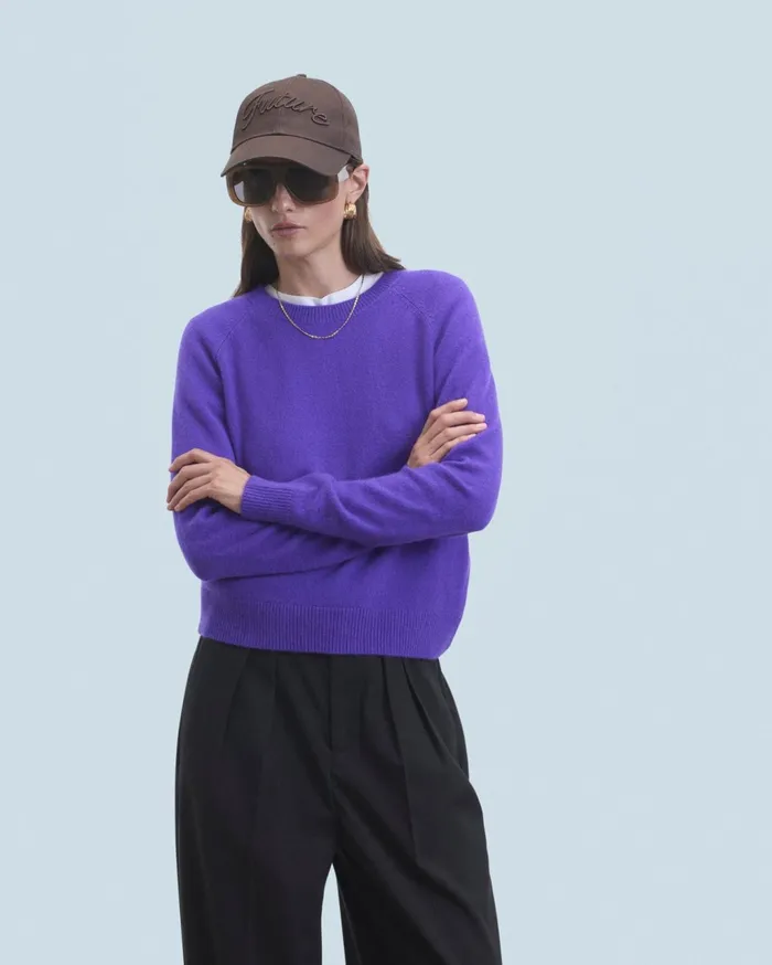 From Future Cashmere Sweaters Women Light Crewneck Sweater Pop Purple