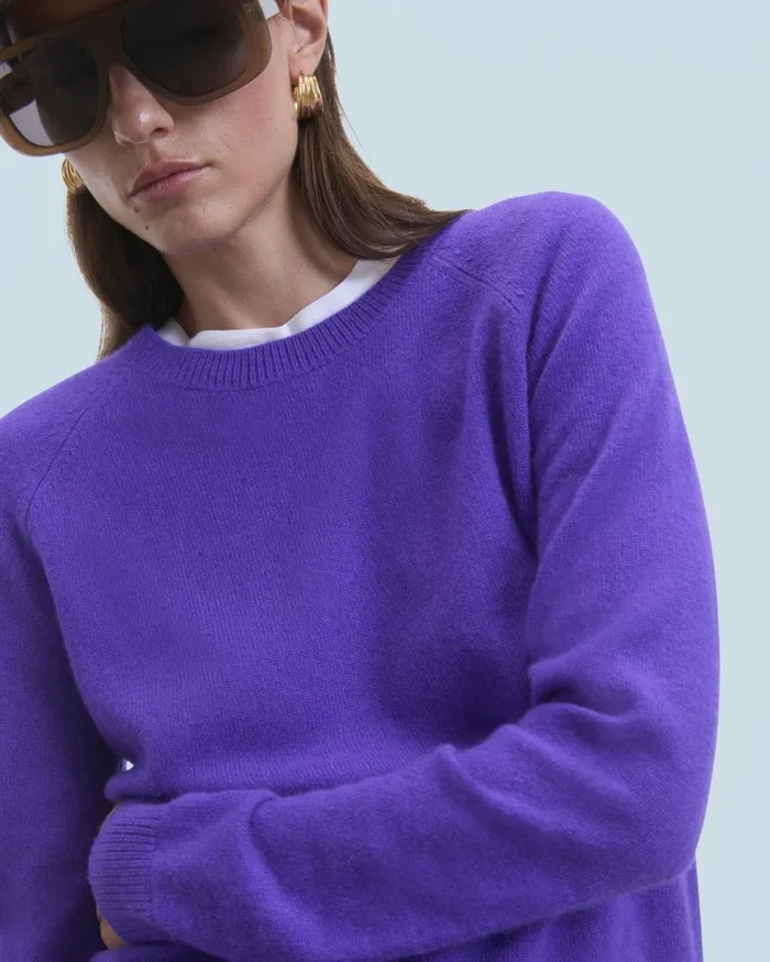 From Future Cashmere Sweaters Women Light Crewneck Sweater Pop Purple