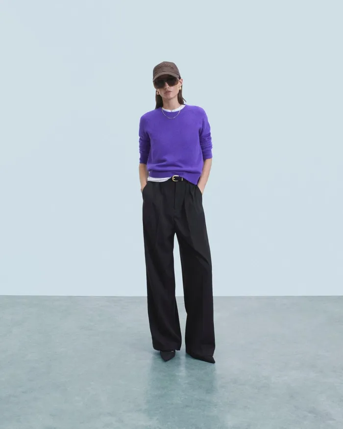 From Future Cashmere Sweaters Women Light Crewneck Sweater Pop Purple