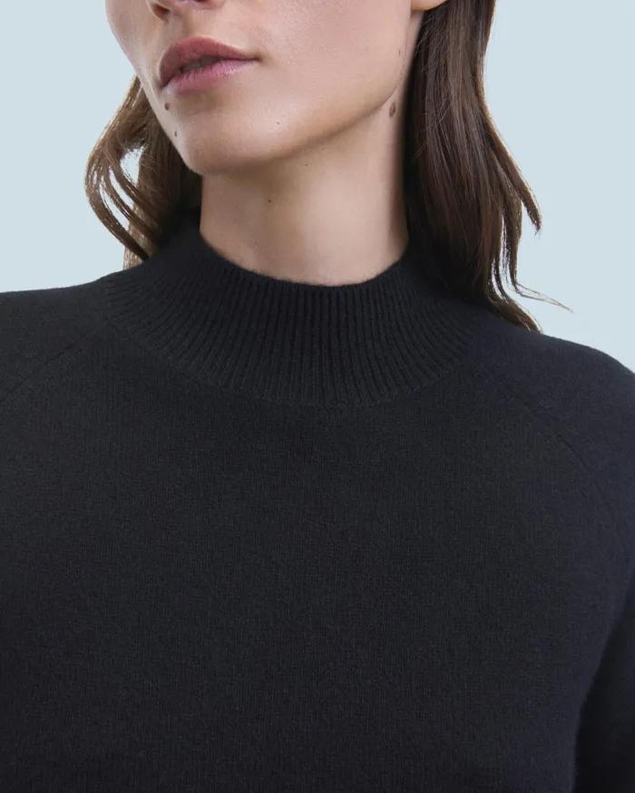 From Future Cashmere Sweaters Women Lightweight Mock Neck Sweater Black