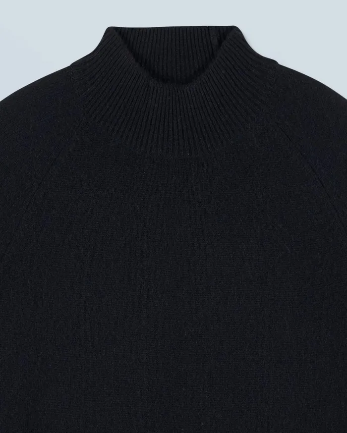 From Future Cashmere Sweaters Women Lightweight Mock Neck Sweater Black