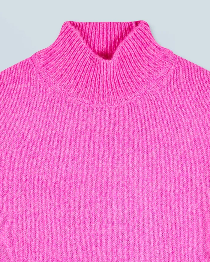 From Future Cashmere Sweaters Women Oversized Mock Neck Sweater Bright Pink Mou