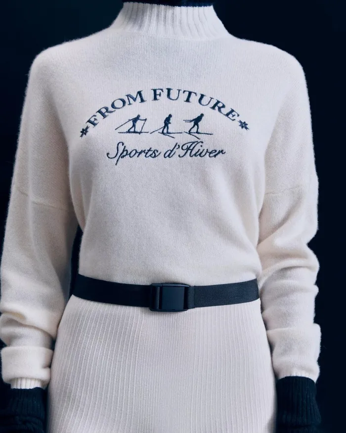 From Future Cashmere Sweaters Women Winter Sports Mock Neck Sweater White