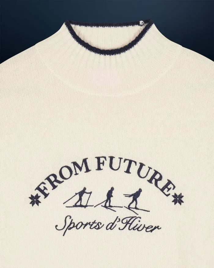 From Future Cashmere Sweaters Women Winter Sports Mock Neck Sweater White