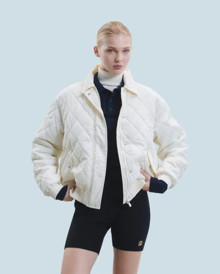 From Future Coats and Jackets Women Outerwear Quilted Bomber Jacket Sand