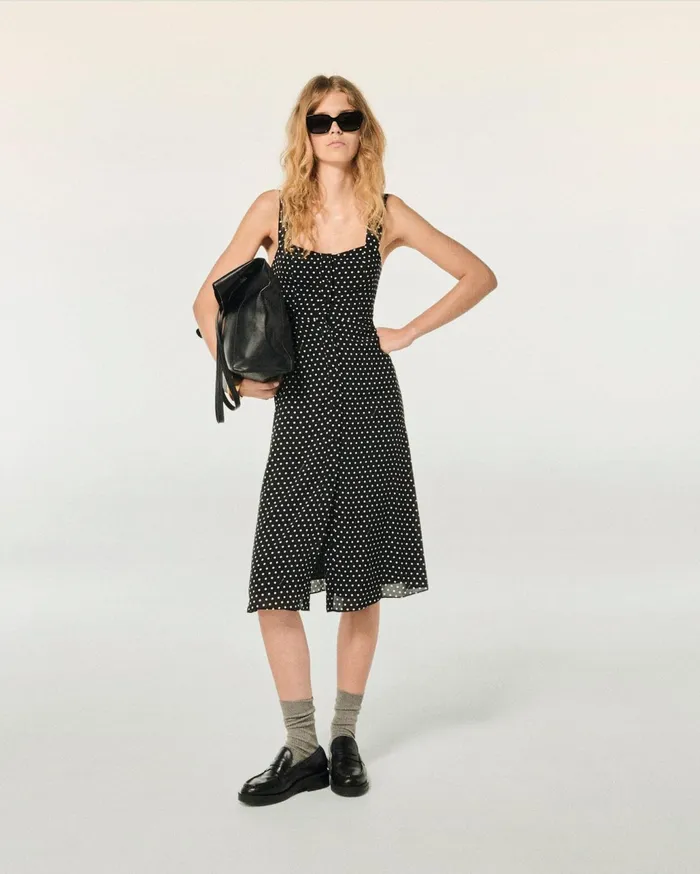From Future Dresses and Jumpsuits Women Leatitia Long Strap Dress Black Dots
