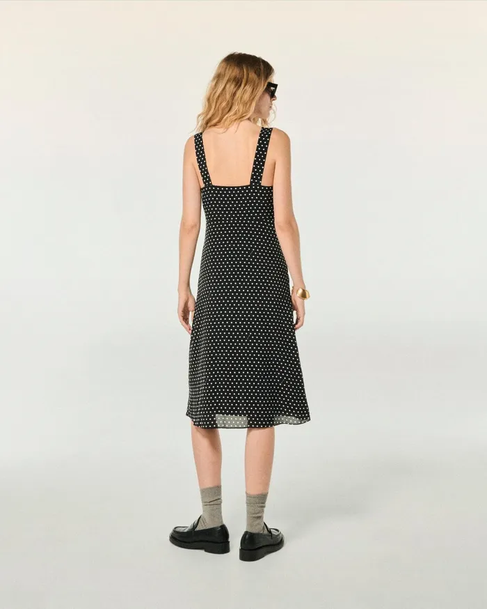 From Future Dresses and Jumpsuits Women Leatitia Long Strap Dress Black Dots