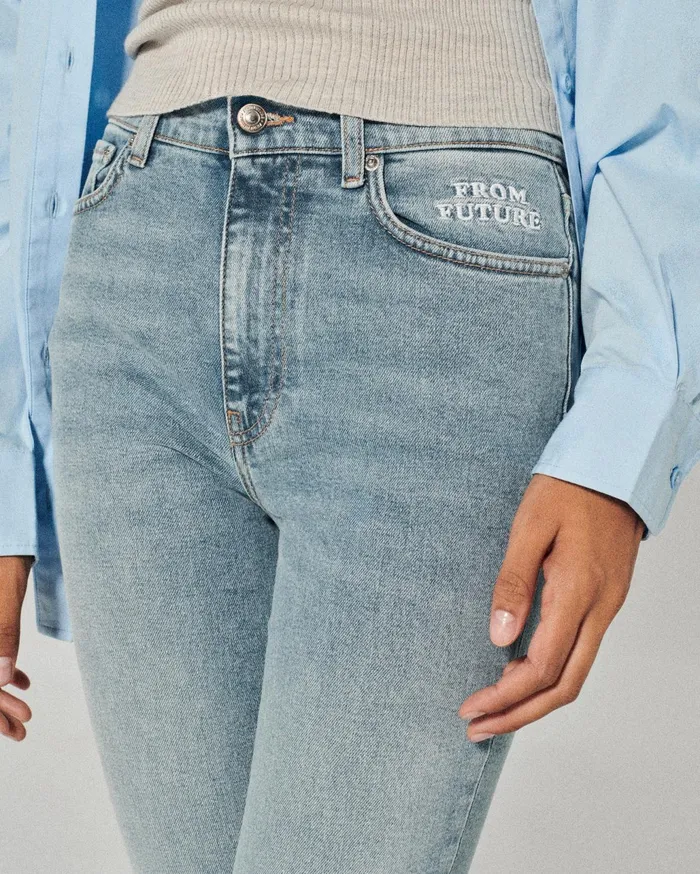 From Future Jeans Women Slim Fit Johnny Jeans Light Blue