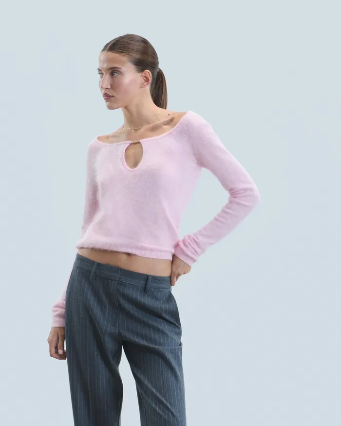 From Future Shirts TShirts and Tops Women Long Sleeve Brushed Cashmere Top Fairy Pink