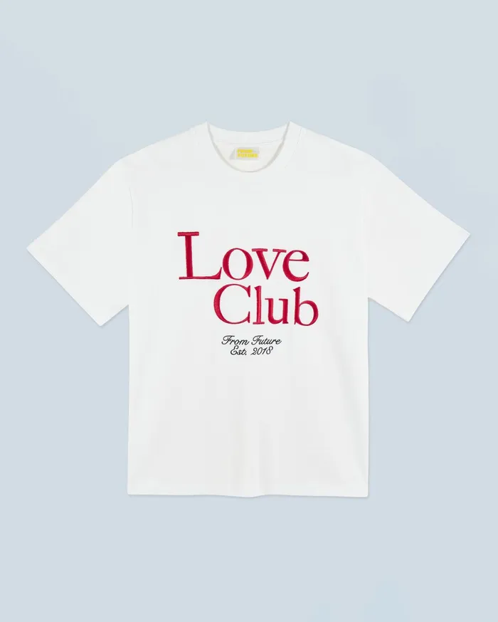 From Future Shirts TShirts and Tops Women Love Club Short Sleeve Crewneck TShirt White