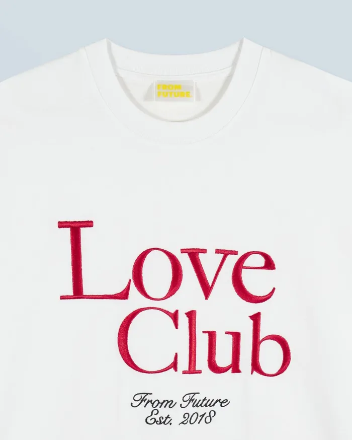 From Future Shirts TShirts and Tops Women Love Club Short Sleeve Crewneck TShirt White