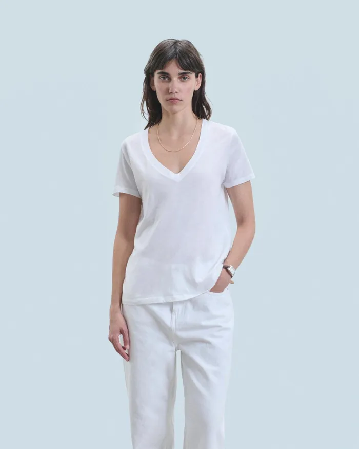 From Future Shirts TShirts and Tops Women Supima VNeck TShirt White